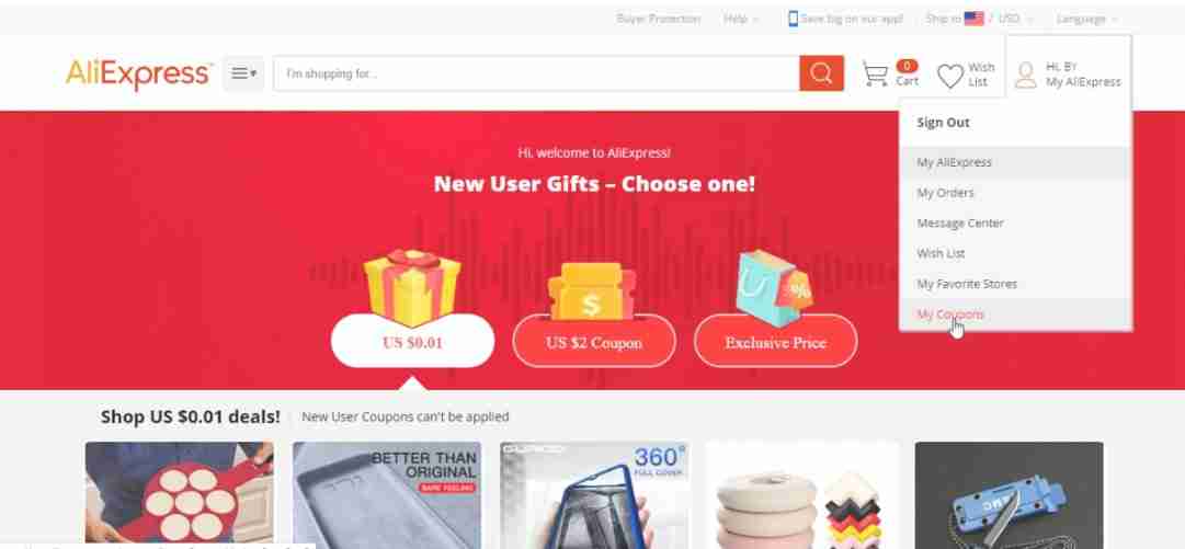 Aliexpress New User Coupons