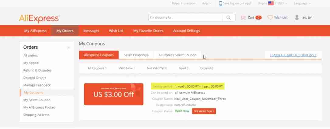 Aliexpress Nouvel utilisateur Coupons