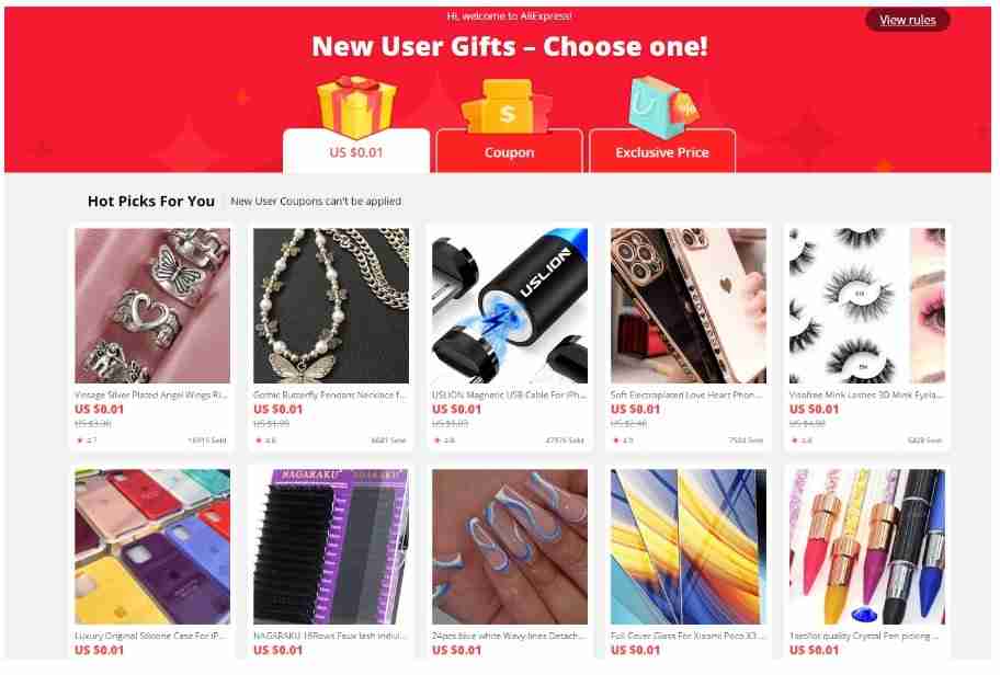 Ofertas para nuevos usuarios de Aliexpress