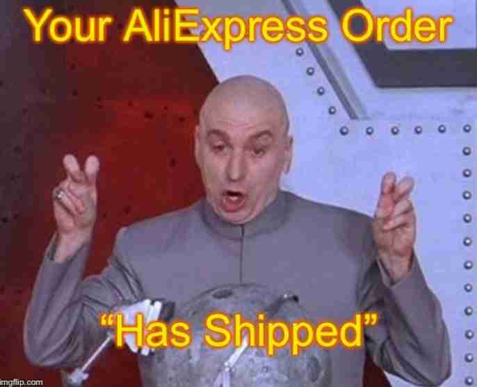 Meme di spedizione dell'ordine AliExpress