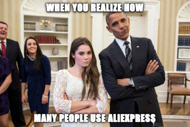Meme de estatísticas do usuário do AliExpress