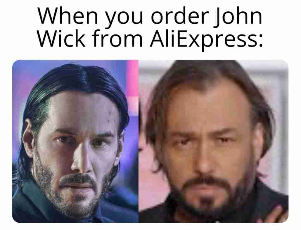 John Wick no meme do AliExpress