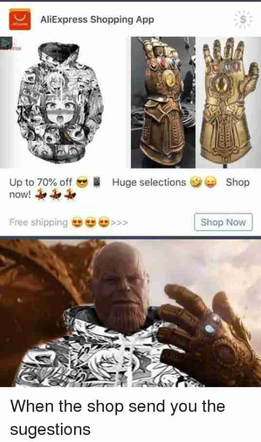 AliExpress suggestion meme