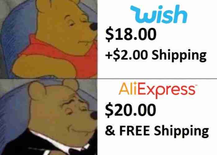 Wish vs AliExpress meme