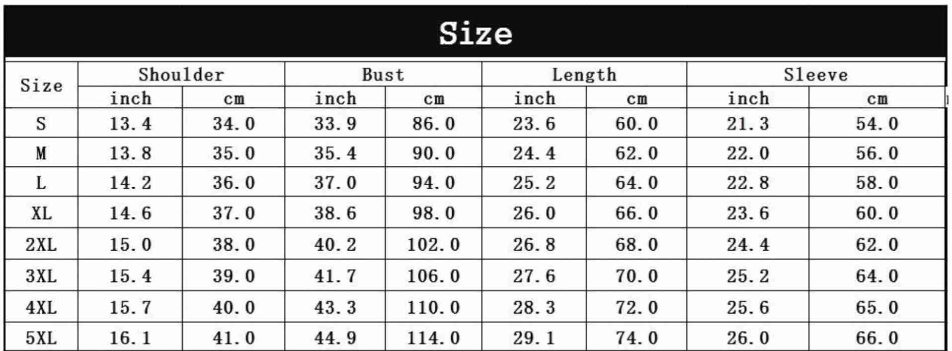 Clothing Size Chart - AliExpress