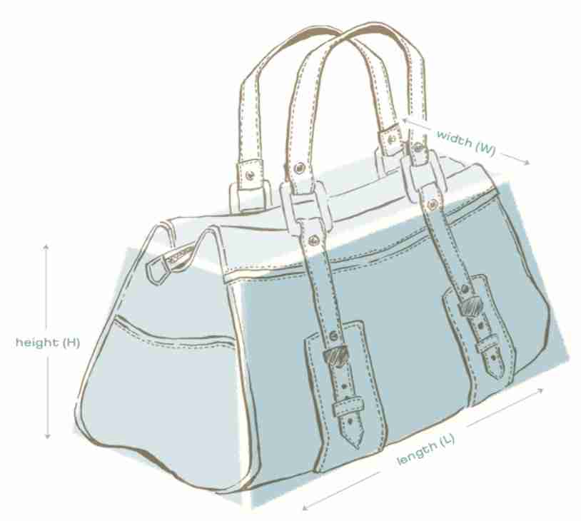 Handbag sizes on AliExpress