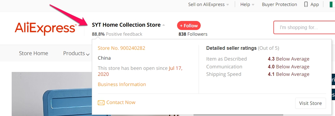 AliExpress Seller Rating