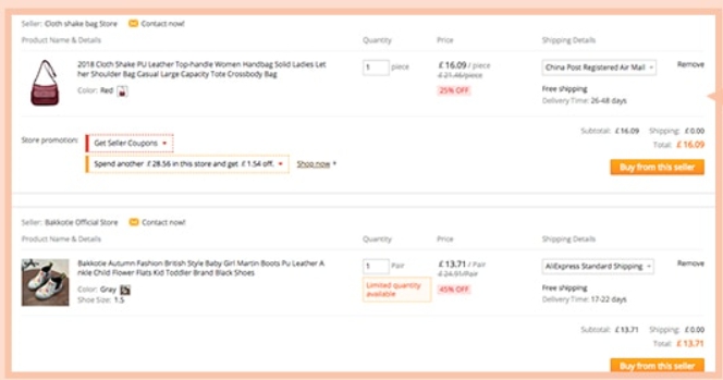 Aplicar el cupón de selección de AliExpress