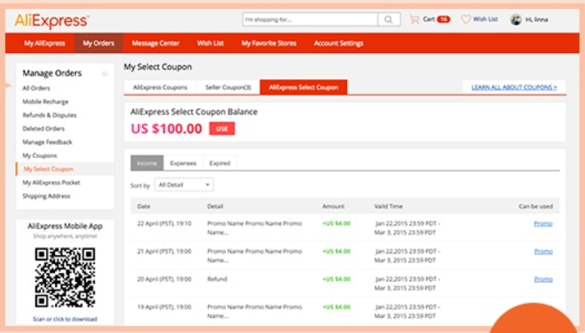 Cómo comprobar el cupón de selección de AliExpress