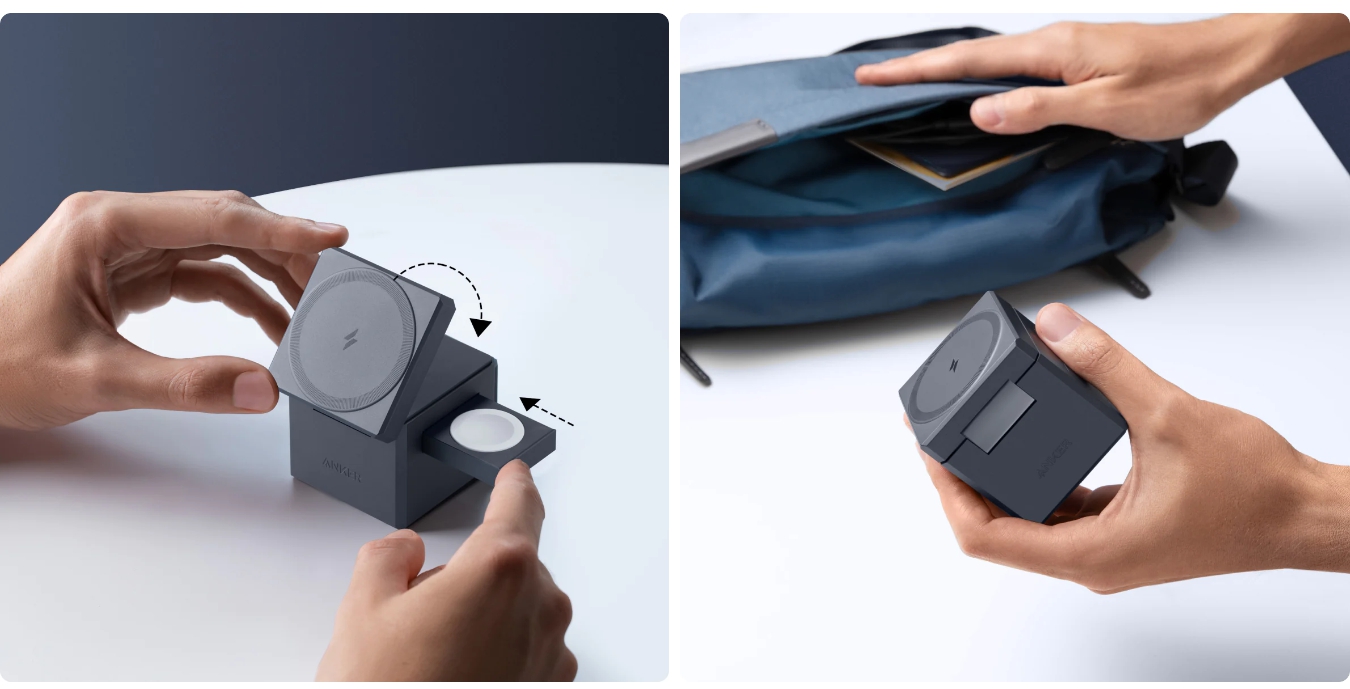 Anker 3-in-1 Cube with MagSafe foldable design